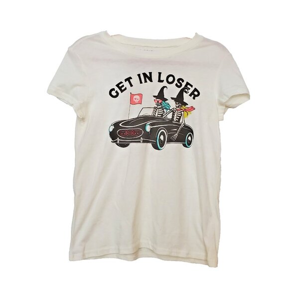 Cactus & Pearl Tops - Cactus & Pearl Women's Halloween Skeleton Get In Loser Graphic Tee Size XXS (00)